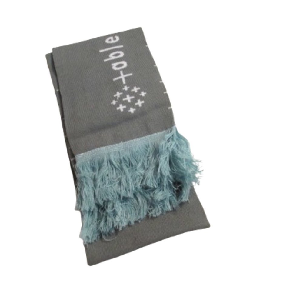 Scarf Light Blue Fringe